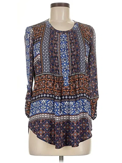 Pre-owned Daniel Rainn Long Sleeve Blouse In Blue