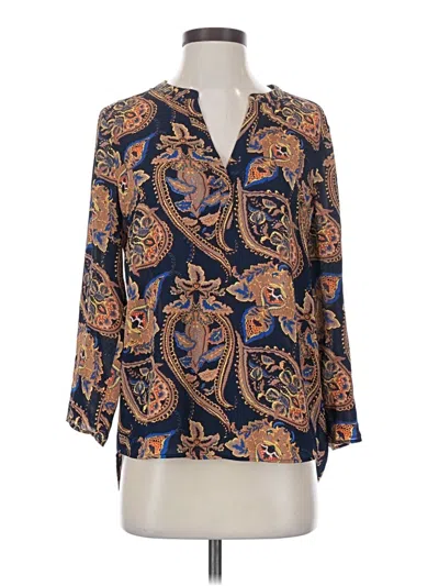Pre-owned Daniel Rainn Long Sleeve Blouse In Blue