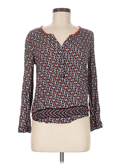 Pre-owned Daniel Rainn Long Sleeve Blouse In Blue