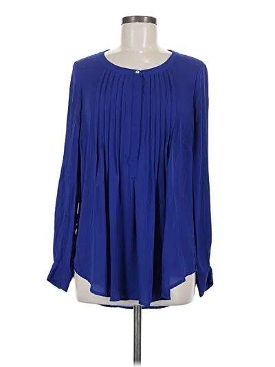 Pre-owned Daniel Rainn Long Sleeve Blouse In Blue
