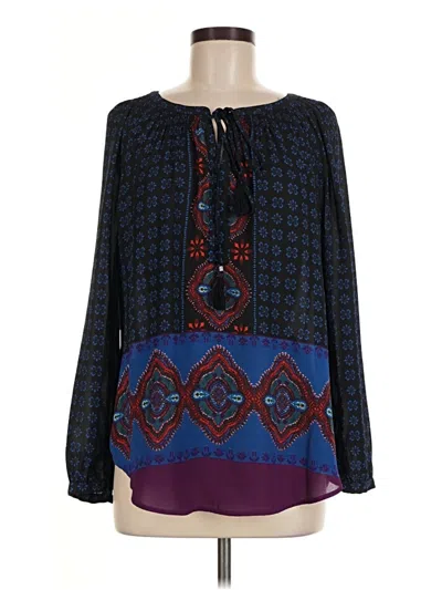 Pre-owned Daniel Rainn Long Sleeve Blouse In Blue