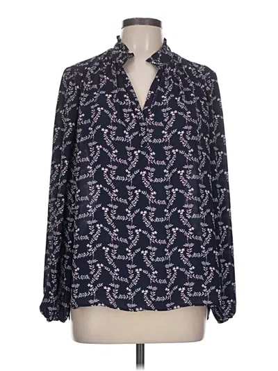 Pre-owned Daniel Rainn Long Sleeve Blouse In Blue