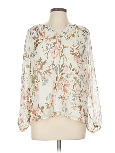 Pre-owned Daniel Rainn Long Sleeve Blouse In Brown