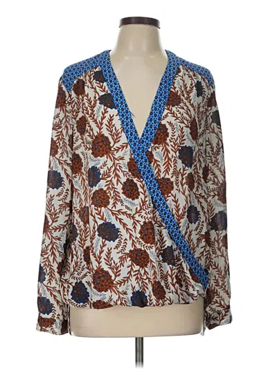 Pre-owned Daniel Rainn Long Sleeve Blouse In Brown