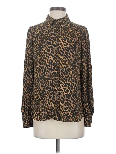 Pre-owned Daniel Rainn Long Sleeve Blouse In Brown