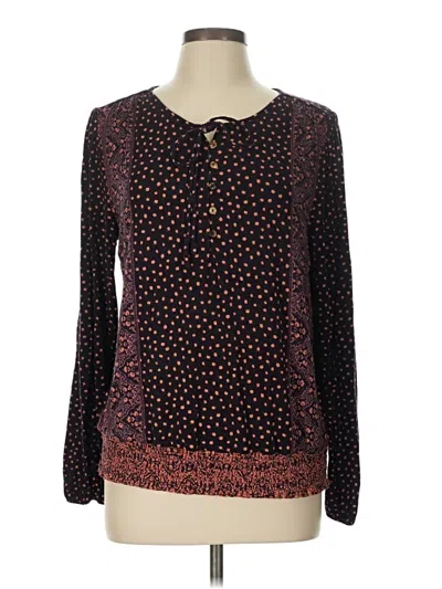 Pre-owned Daniel Rainn Long Sleeve Blouse In Brown