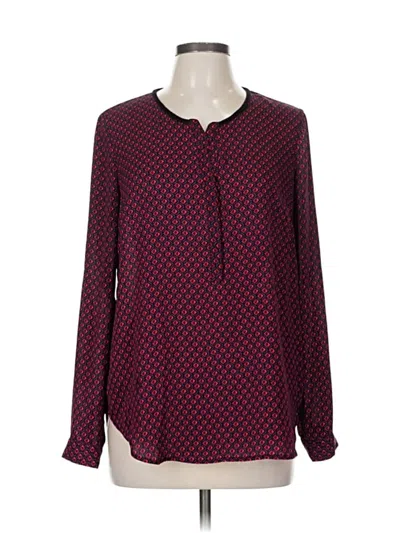 Pre-owned Daniel Rainn Long Sleeve Blouse In Burgundy