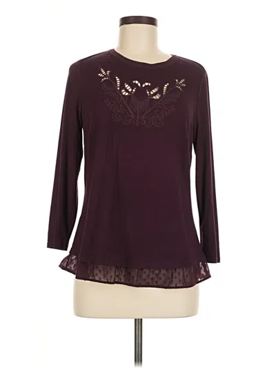 Pre-owned Daniel Rainn Long Sleeve Blouse In Burgundy