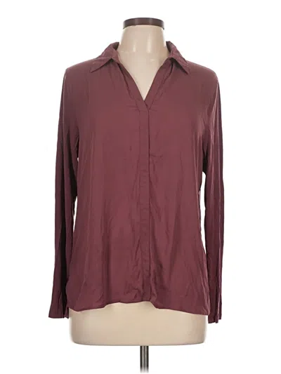 Pre-owned Daniel Rainn Long Sleeve Blouse In Burgundy