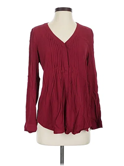 Pre-owned Daniel Rainn Long Sleeve Blouse In Burgundy