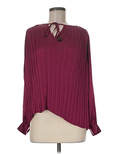 Pre-owned Daniel Rainn Long Sleeve Blouse In Burgundy