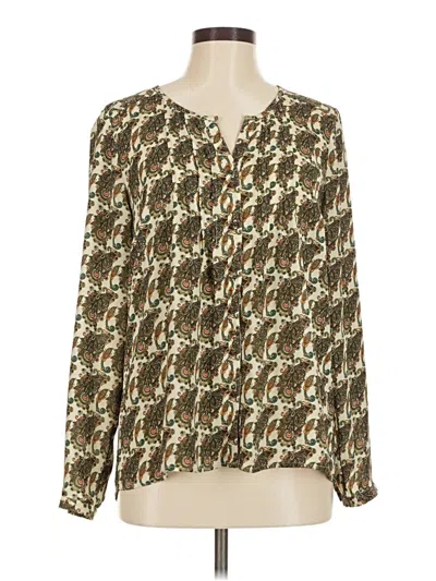 Pre-owned Daniel Rainn Long Sleeve Blouse In Gold