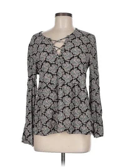 Pre-owned Daniel Rainn Long Sleeve Blouse In Gray