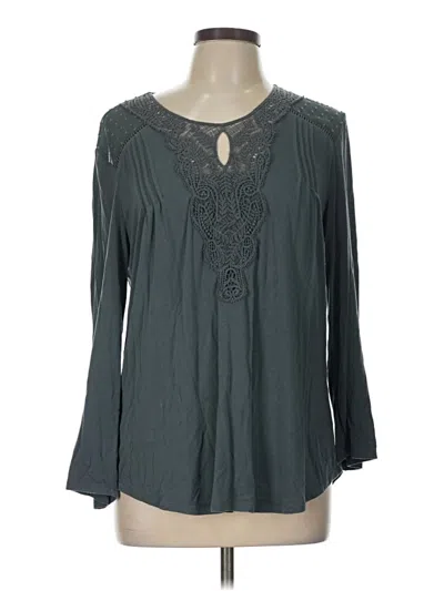Pre-owned Daniel Rainn Long Sleeve Blouse In Gray