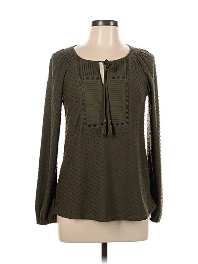 Pre-owned Daniel Rainn Long Sleeve Blouse In Green