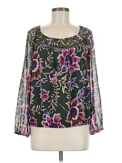 Pre-owned Daniel Rainn Long Sleeve Blouse In Green