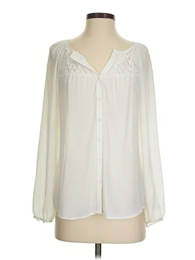 Pre-owned Daniel Rainn Long Sleeve Blouse In Ivory