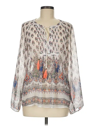 Pre-owned Daniel Rainn Long Sleeve Blouse In Ivory