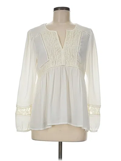 Pre-owned Daniel Rainn Long Sleeve Blouse In Ivory