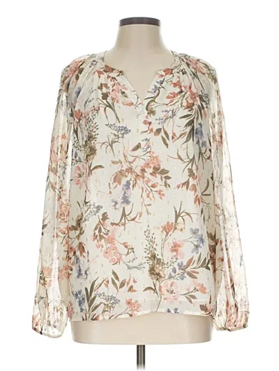 Pre-owned Daniel Rainn Long Sleeve Blouse In Ivory