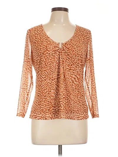 Pre-owned Daniel Rainn Long Sleeve Blouse In Orange