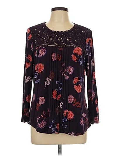 Pre-owned Daniel Rainn Long Sleeve Blouse In Purple