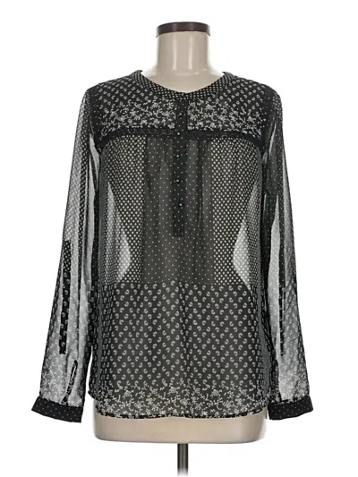 Pre-owned Daniel Rainn Long Sleeve Blouse In Silver