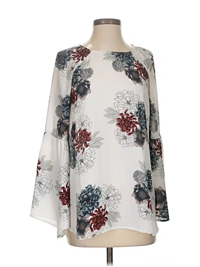 Pre-owned Daniel Rainn Long Sleeve Blouse In White