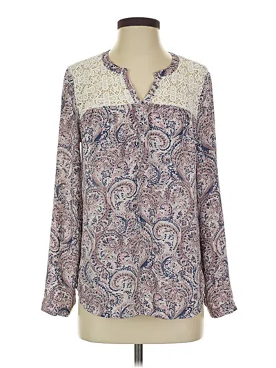 Pre-owned Daniel Rainn Long Sleeve Blouse In White