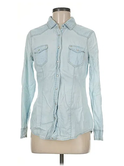 Pre-owned Daniel Rainn Long Sleeve Button Down Shirt In Blue