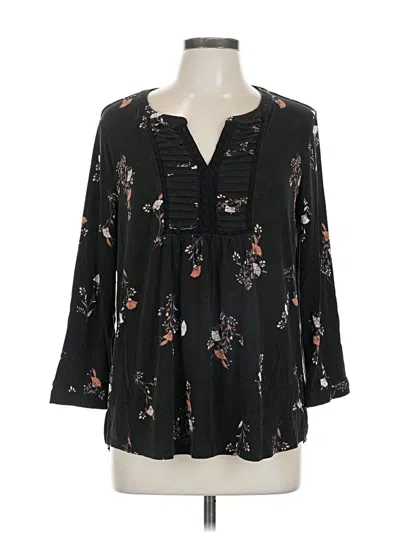 Pre-owned Daniel Rainn Long Sleeve Henley Shirt In Black