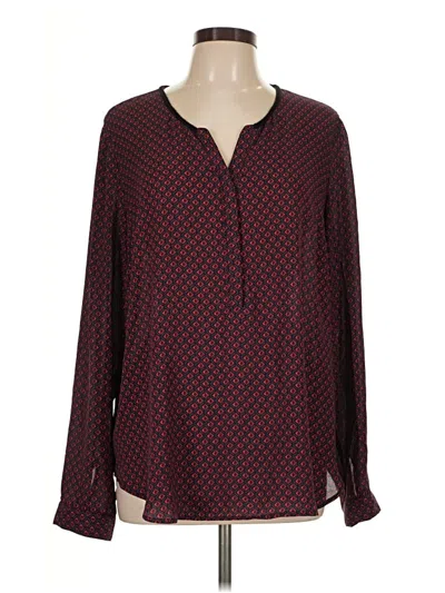 Pre-owned Daniel Rainn Long Sleeve Henley Shirt In Burgundy
