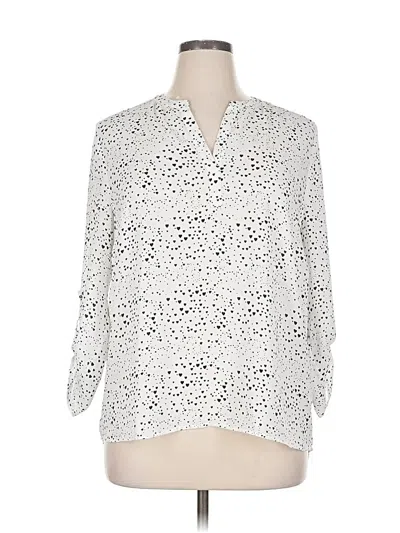 Pre-owned Daniel Rainn Long Sleeve Polo Shirt In White