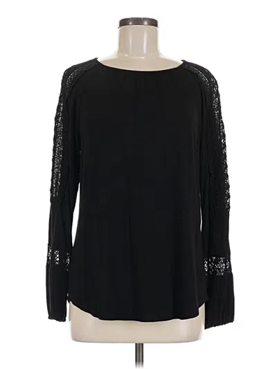 Pre-owned Daniel Rainn Long Sleeve Top Black Boatneck Tops