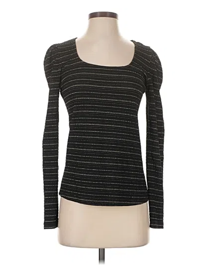 Daniel Rainn Long Sleeve Top Black Square Neckline Tops
