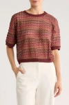 Daniel Rainn Openwork Stripe Sweater In Brown