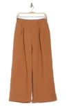 Daniel Rainn Pleated Front Wide Leg Pants In Caramel