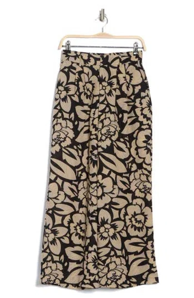 Daniel Rainn Pleated Front Wide Leg Pants In Khaki/black