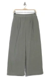 Daniel Rainn Pleated Front Wide Leg Pants In Washed Agave Green