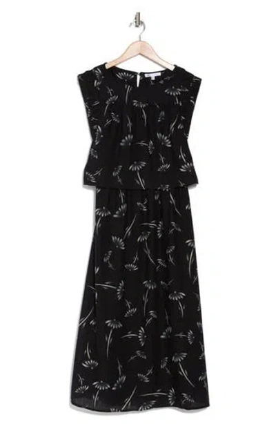 Daniel Rainn Pleated Sleeve Midi Dress In Black