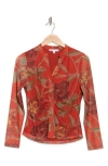 Daniel Rainn Ruched Button-up Shirt In Copper