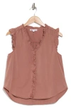 Daniel Rainn Ruffle Button-up Top In Pink