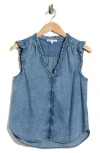 Daniel Rainn Ruffle Button-up Top In Blue