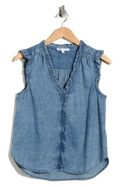 Daniel Rainn Ruffle Button-up Top In Blue