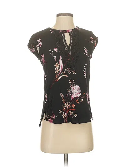 Pre-owned Daniel Rainn Short Sleeve Blouse In Black