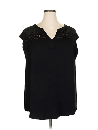 Pre-owned Daniel Rainn Short Sleeve Blouse In Black
