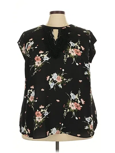 Pre-owned Daniel Rainn Short Sleeve Blouse In Black