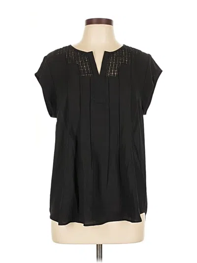 Pre-owned Daniel Rainn Short Sleeve Blouse In Black