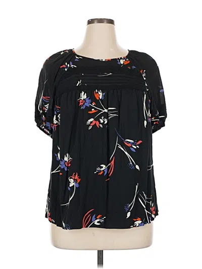 Pre-owned Daniel Rainn Short Sleeve Blouse In Black