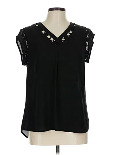 Pre-owned Daniel Rainn Short Sleeve Blouse In Black